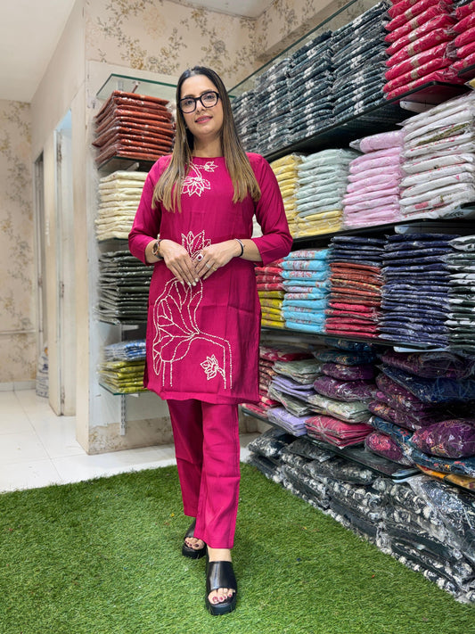 Mull Chanderi Pink 2pc Set