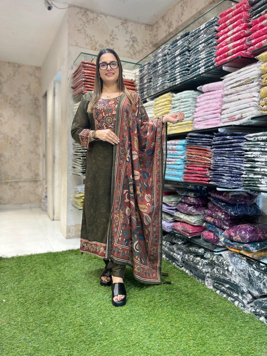 Cotton Olive Green 3pc Set