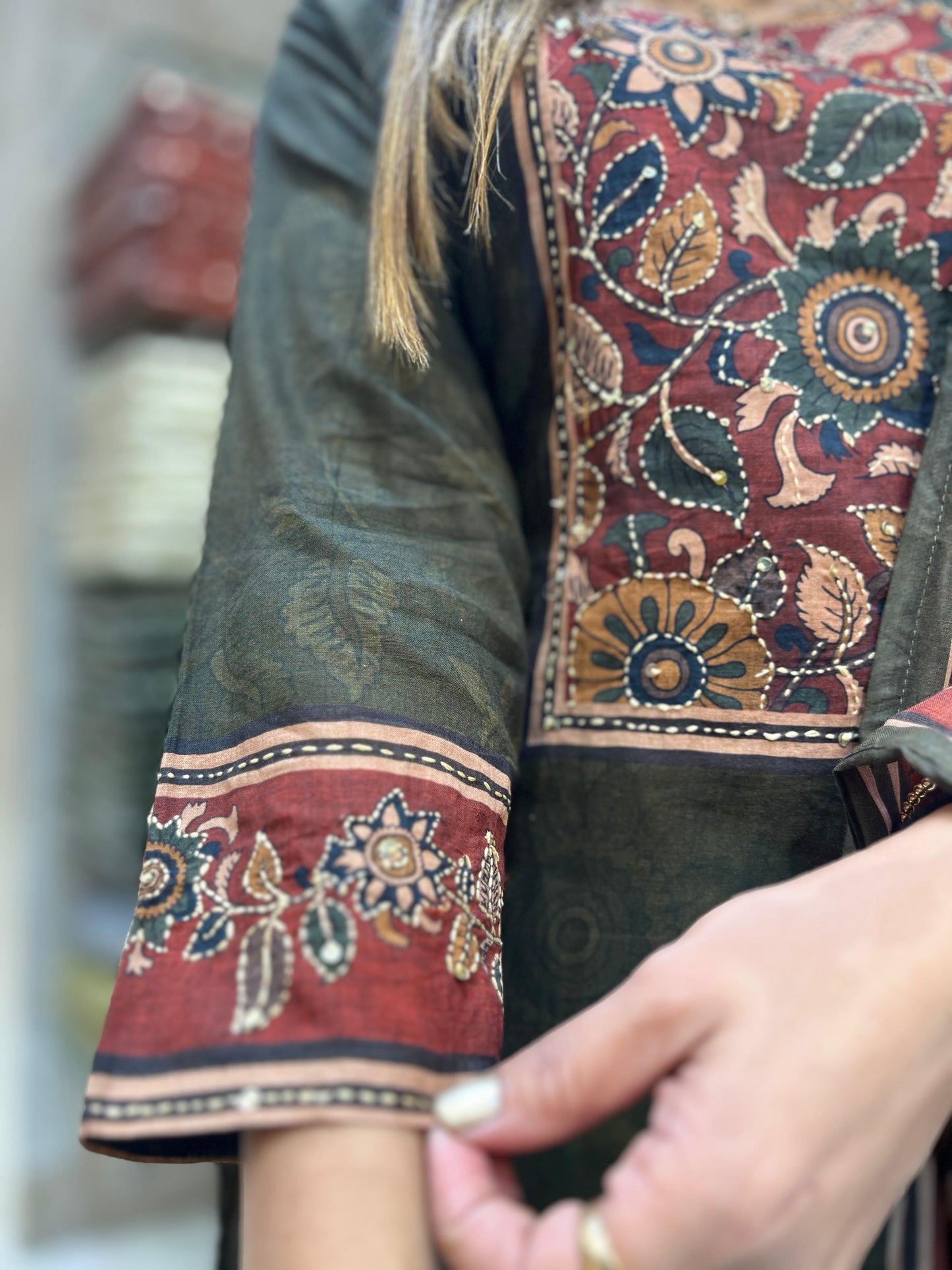 Cotton Olive Green 3pc Set