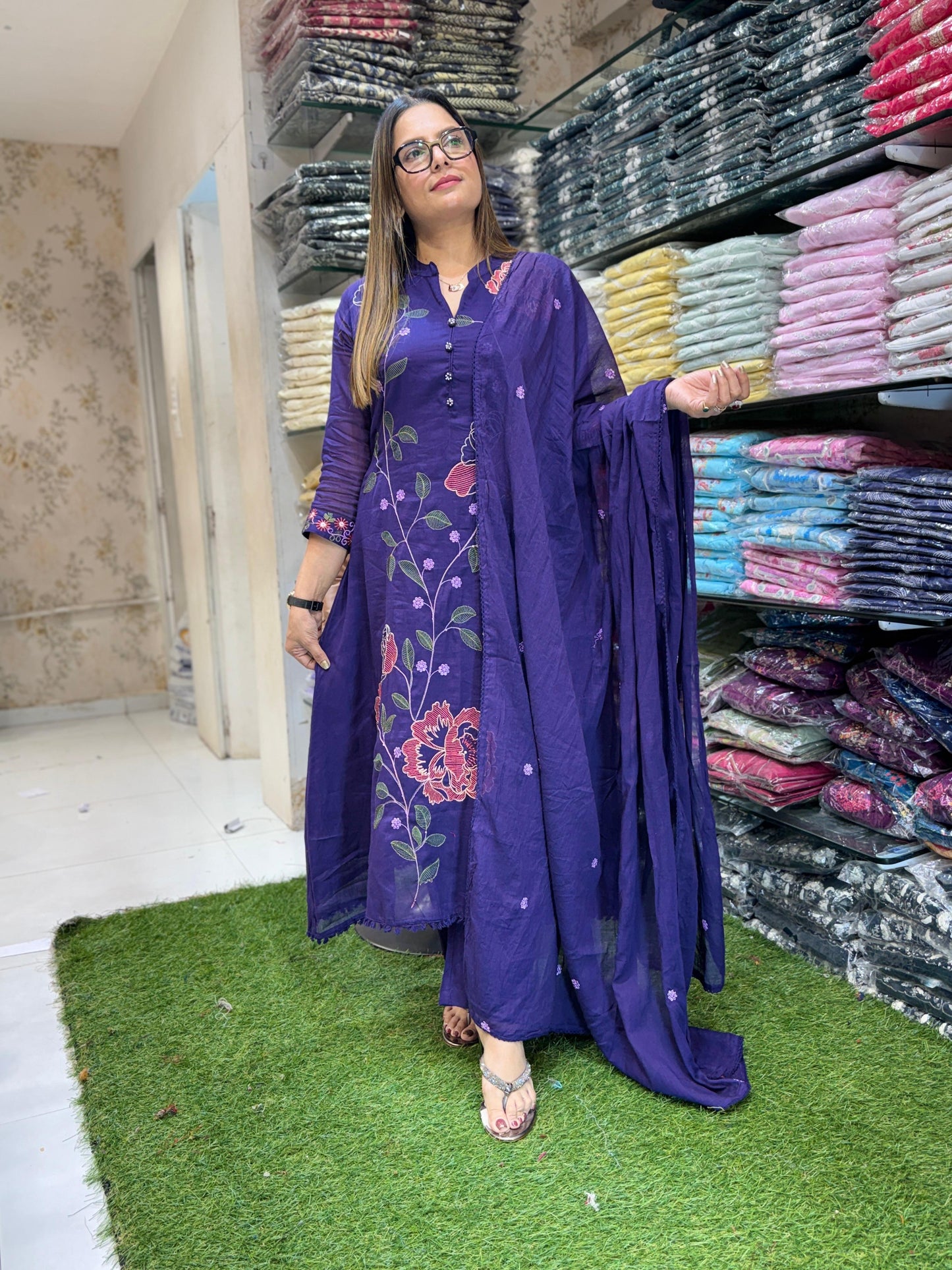 Mull Cotton Purple 3pc Set