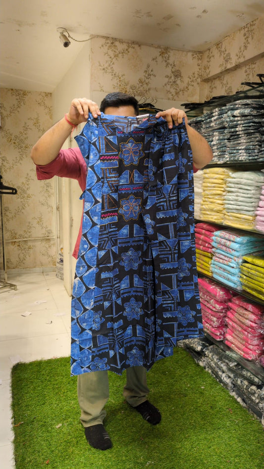 Muslin Black And Blue 2pc Set