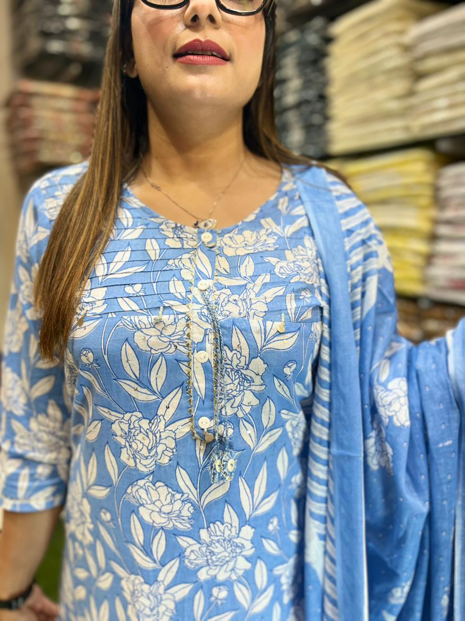 Cotton Sky Blue 3pc Set