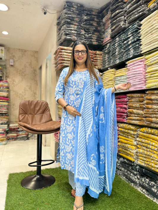 Cotton Sky Blue 3pc Set