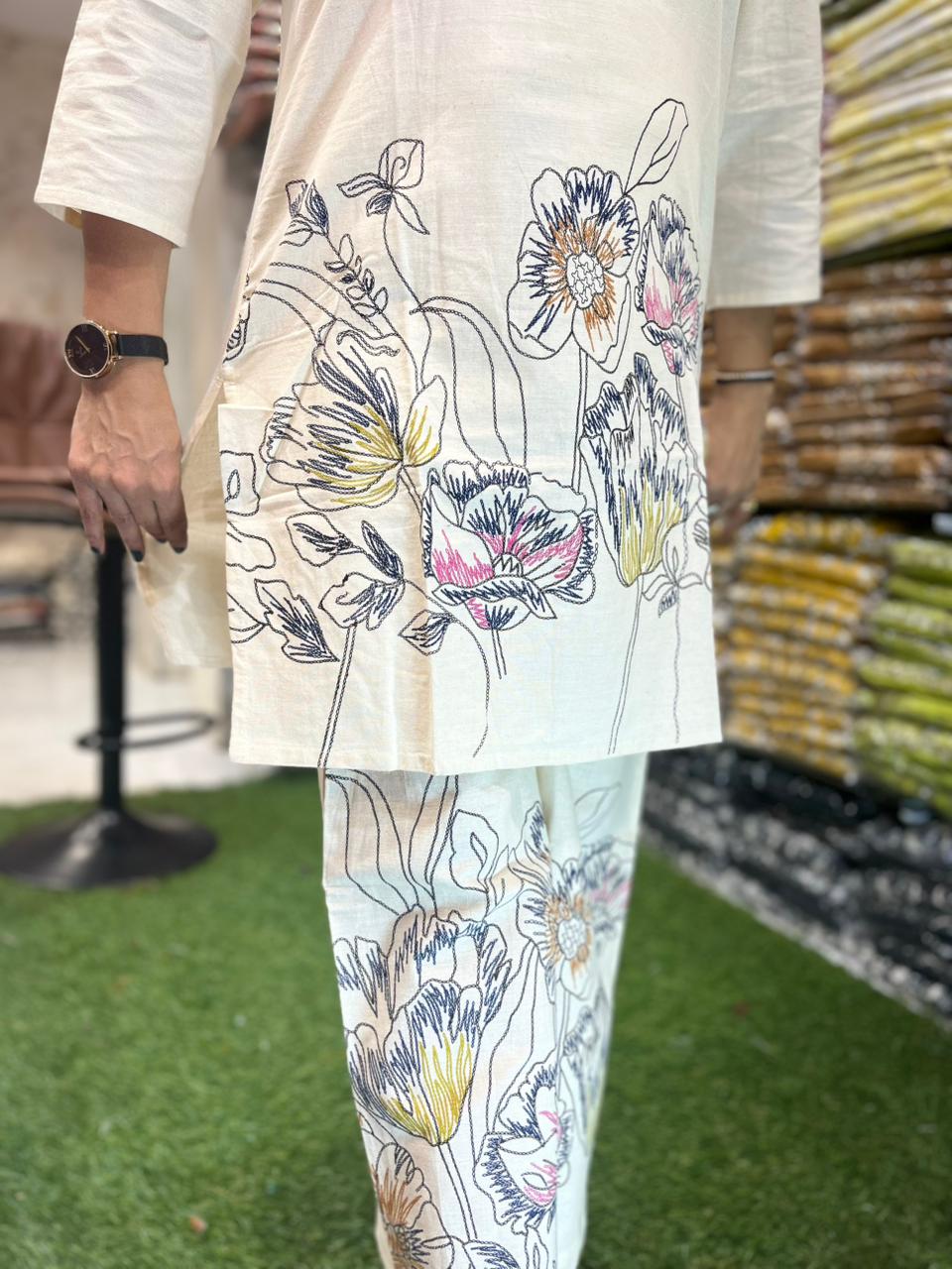 Flex Cotton Off White 2pc Set