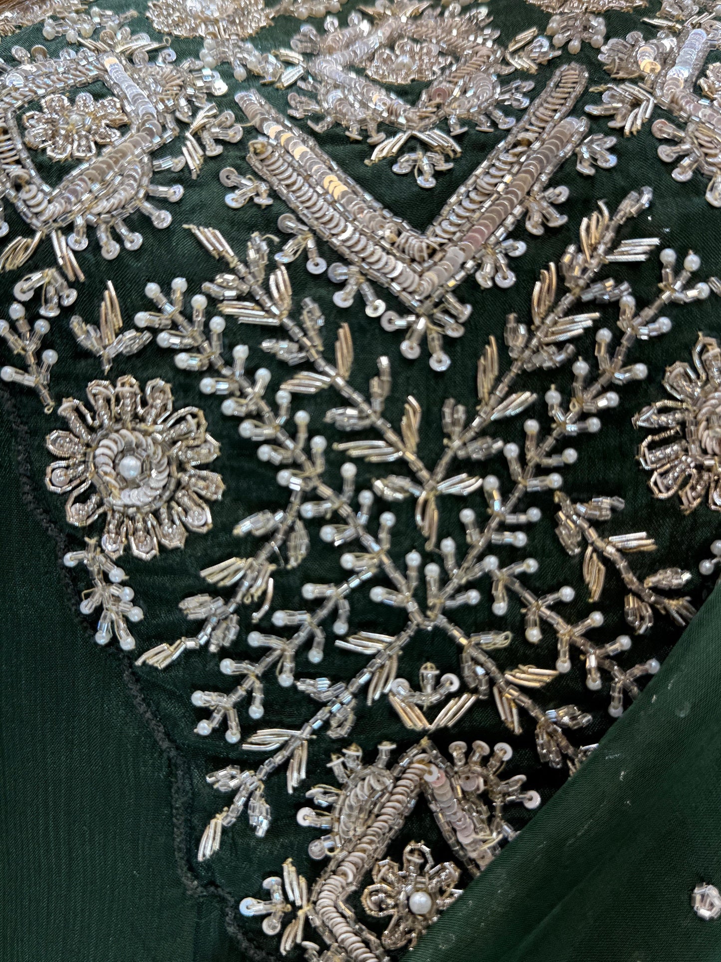 Chinon Green Anarkali 3pc Set