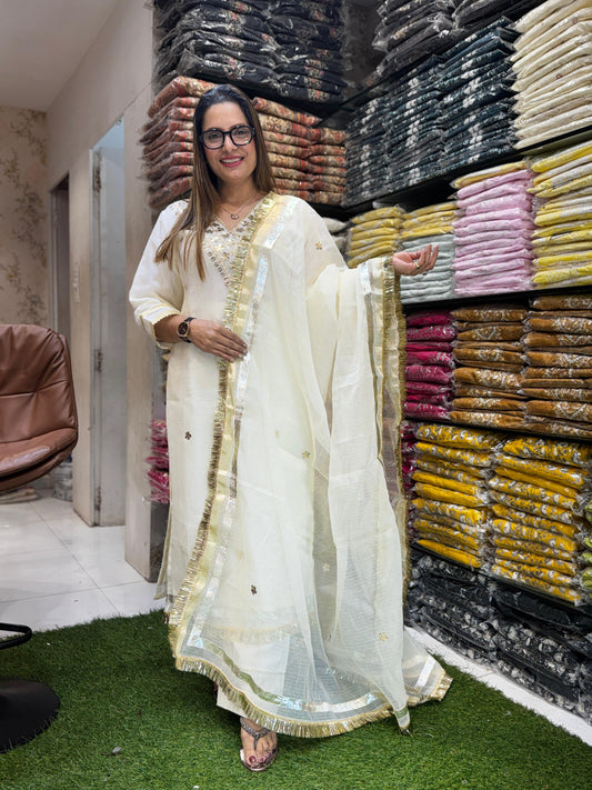 GFH CHOICE - Kota Doria White 3pc Set