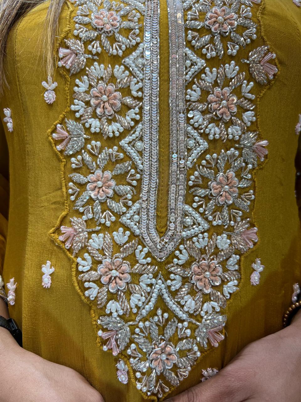 Chinon Gown Yellow 3pc Set