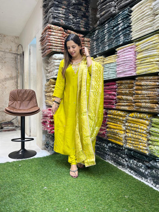 Dola Silk Yellow 3pc Set