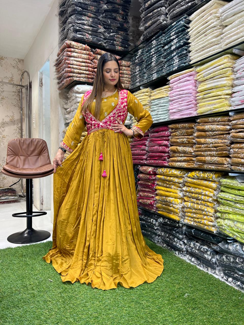 Chinon Golden Yellow Gown