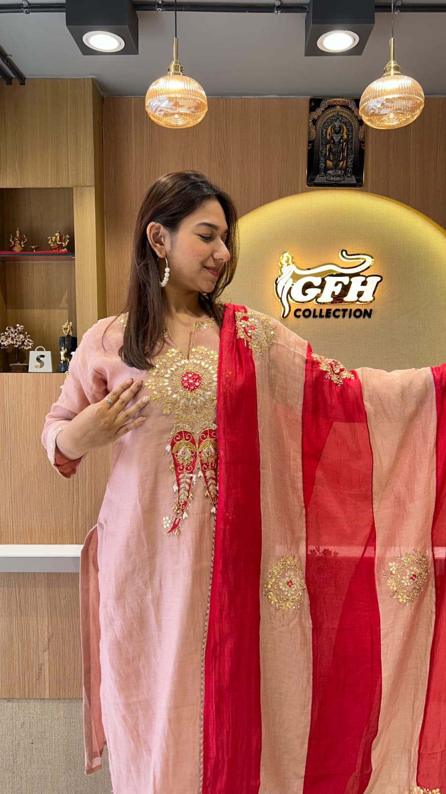 Banaras Mull Chanderi Rose Gold 3pc Set