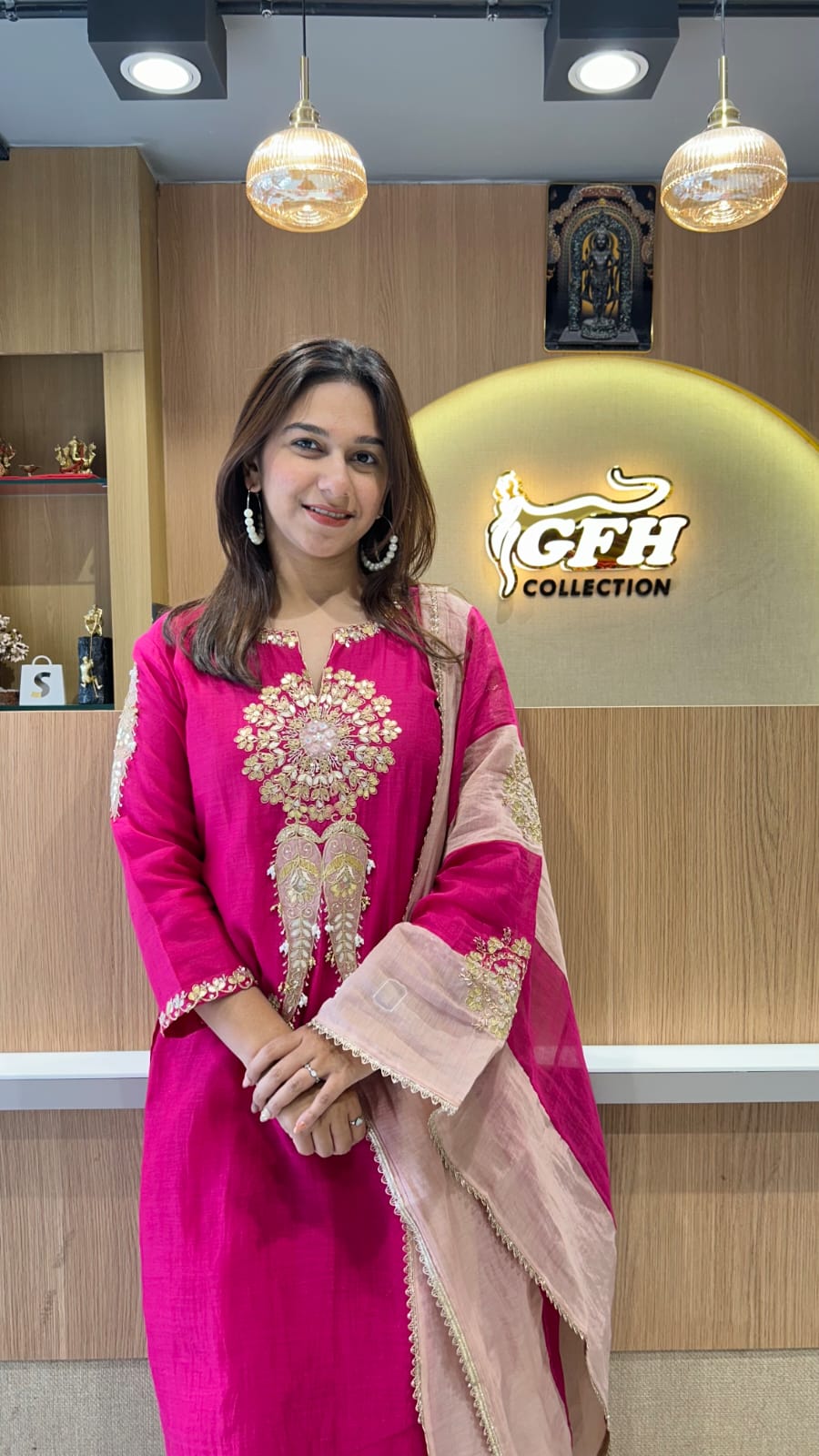 Banaras Mull Chanderi Pink 3pc Set