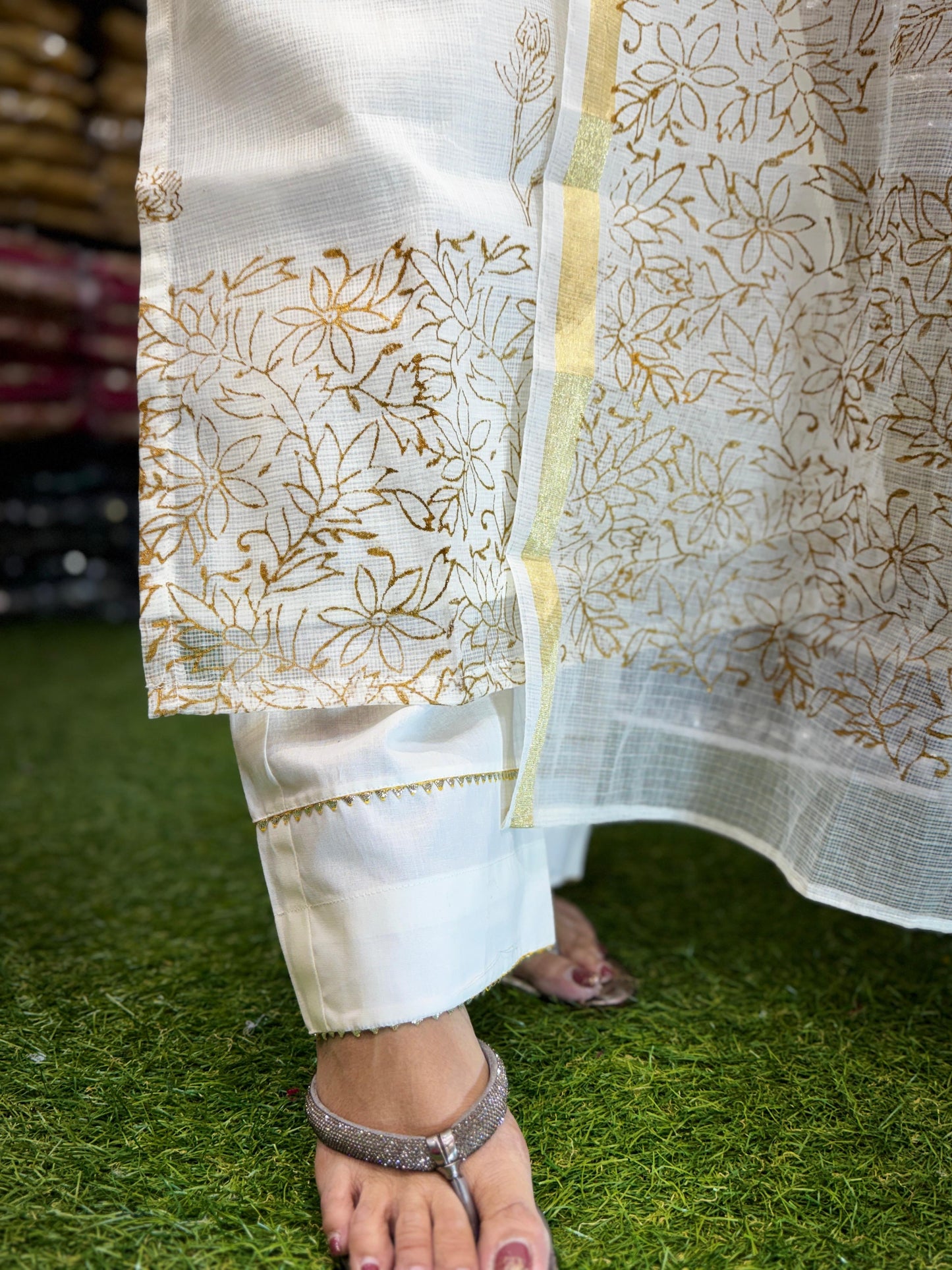 Kota Doria White 3pc Set