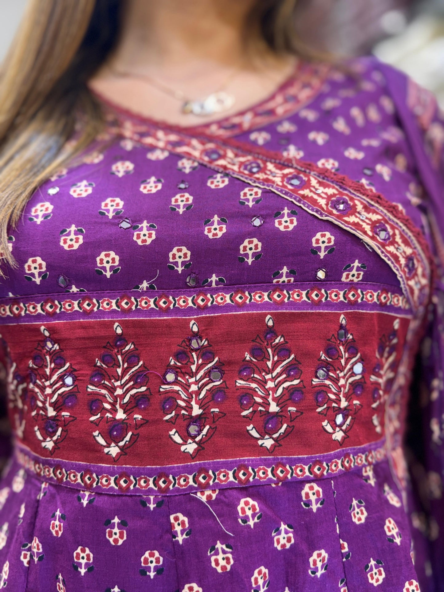 Jaipuri Cotton Purple 3pc Set