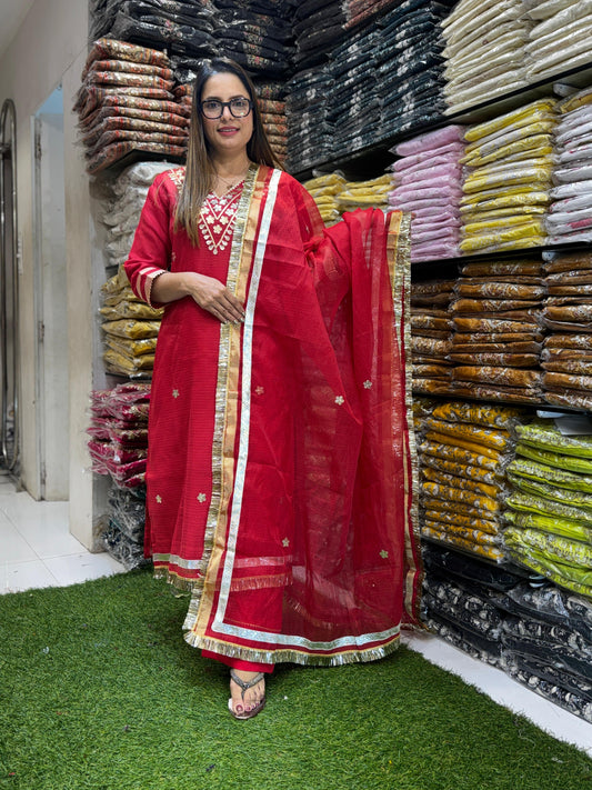 Kota Doria Red 3pc Set