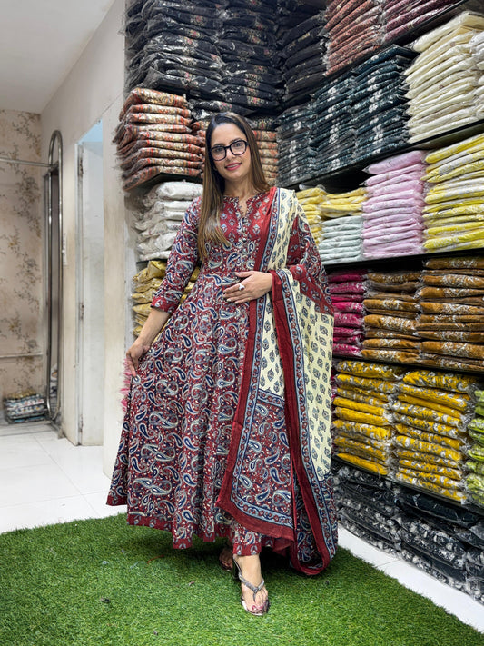 Cotton Maroon 2pc Set