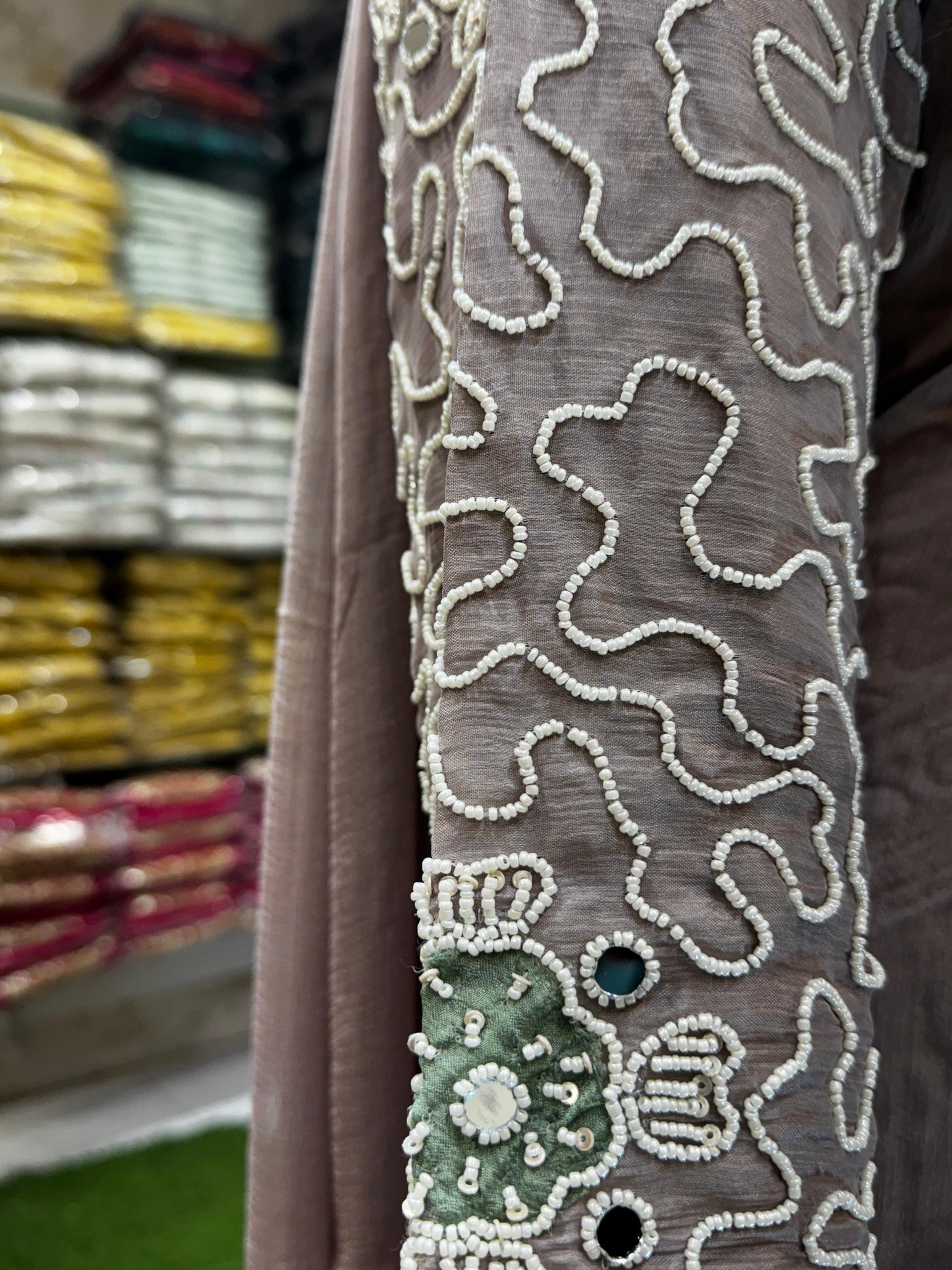 Chinon Gray Anarkali 3pc Set