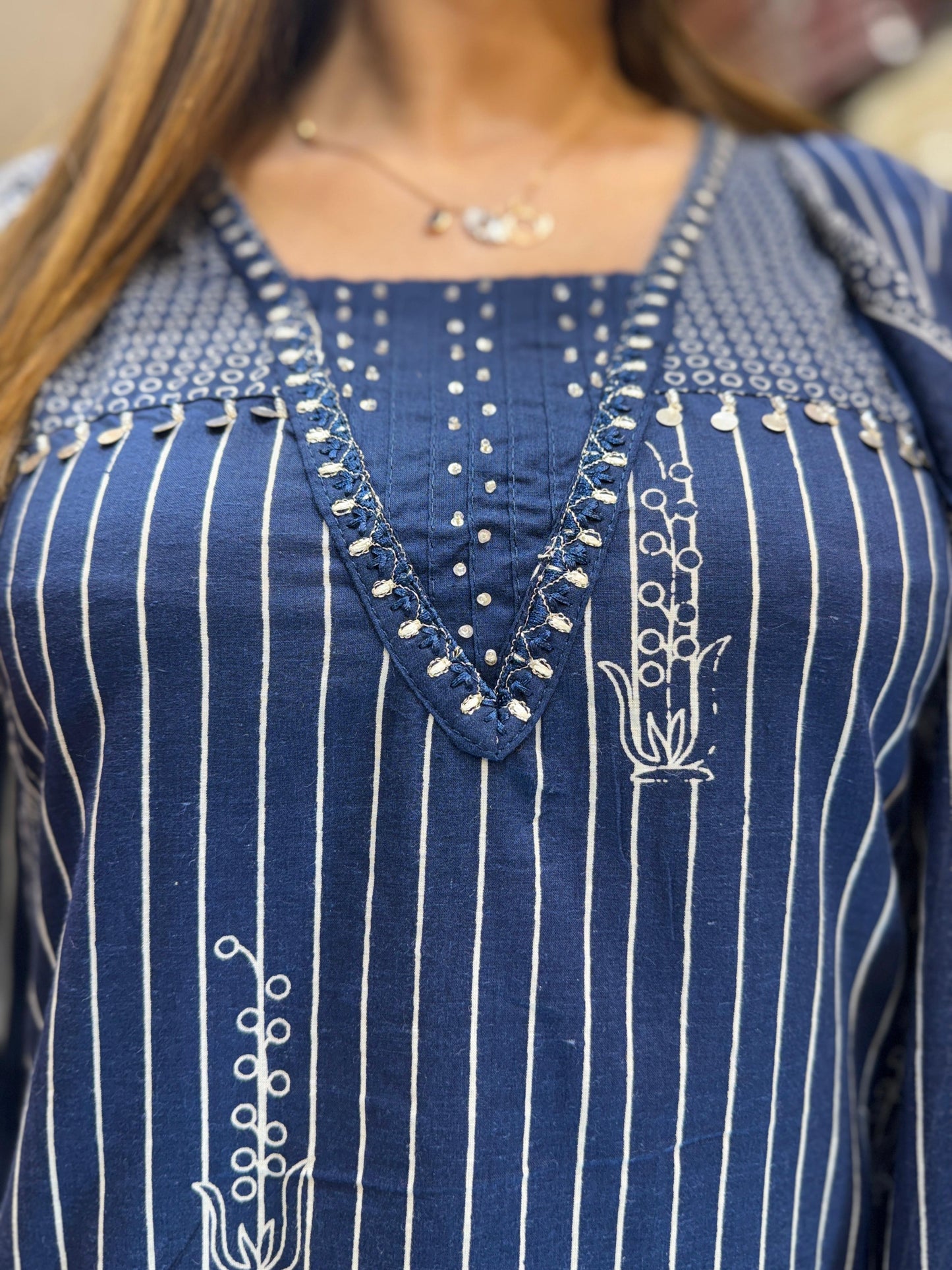 Cotton Indigo Blue 3pc Set