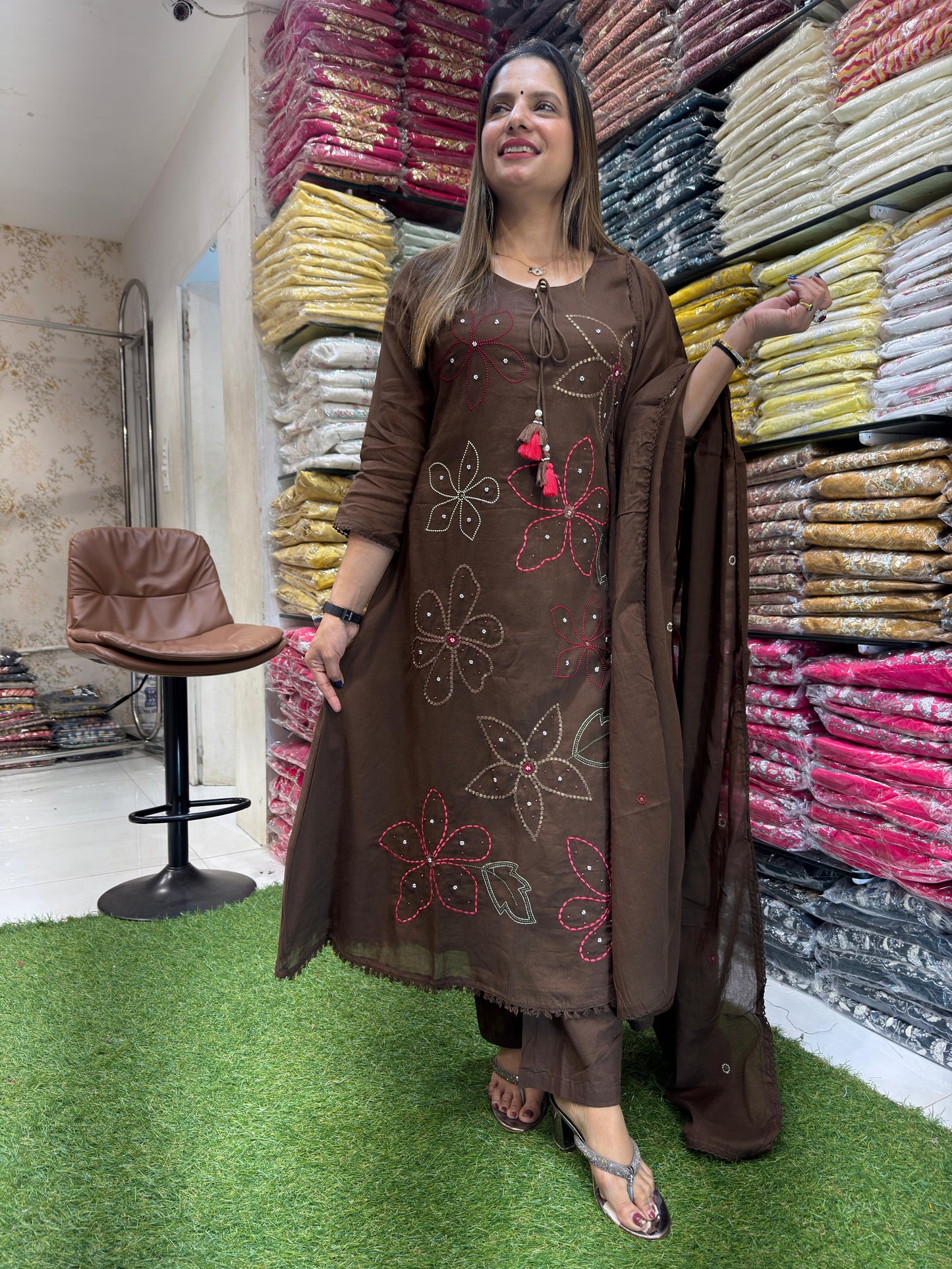 Mull Cotton Brown 3pc Set