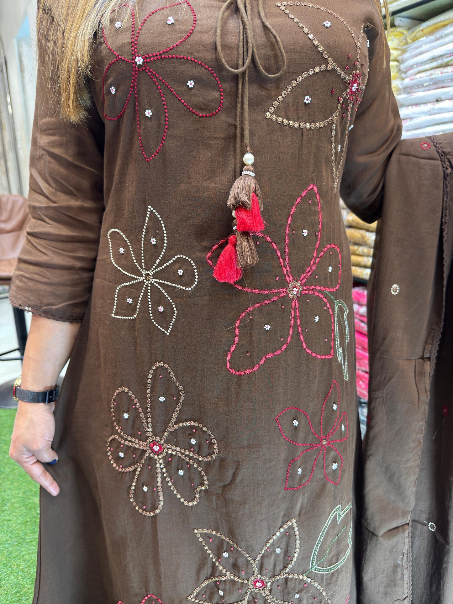 Mull Cotton Brown 3pc Set