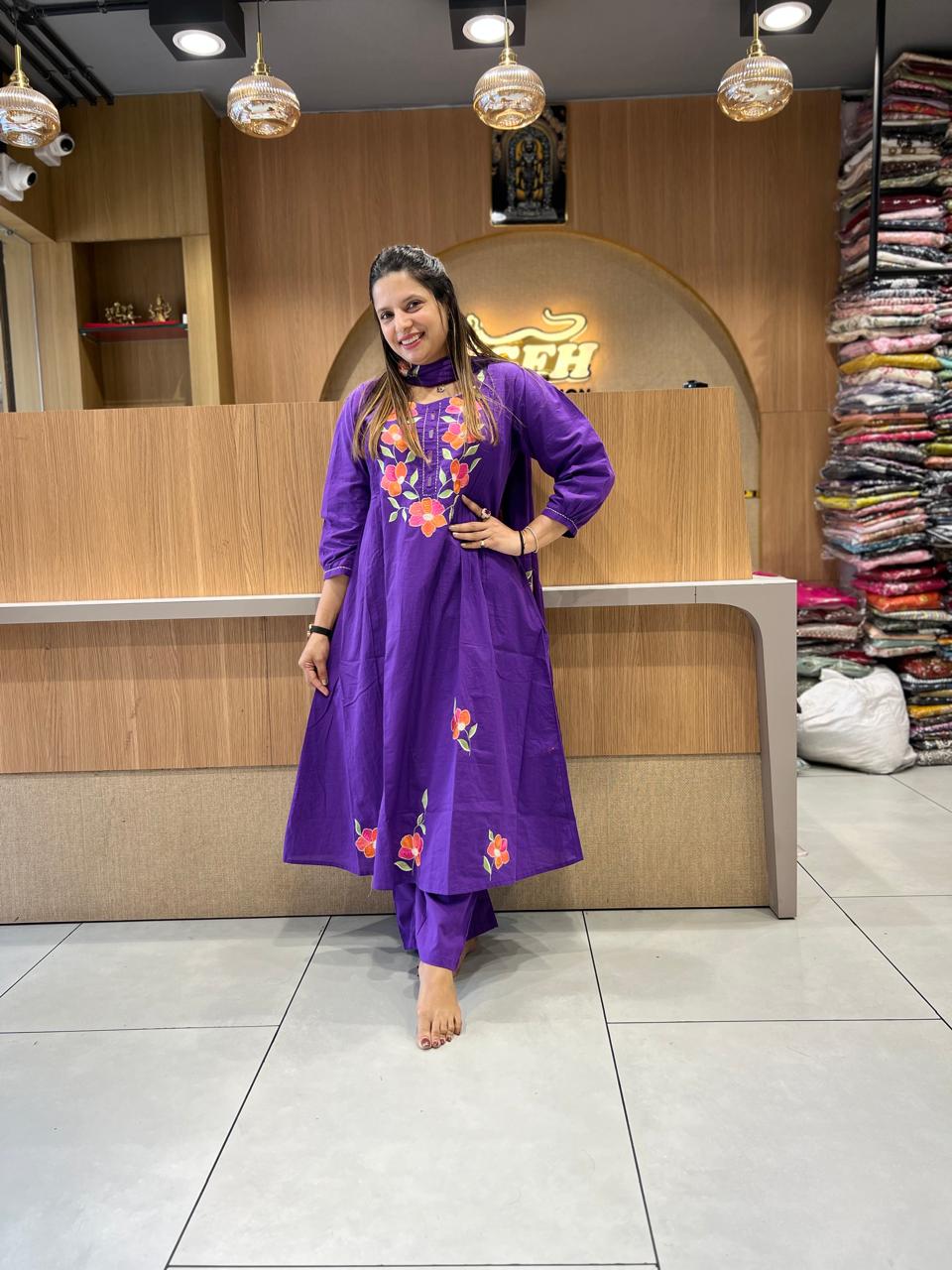 Cotton Purple 3pc Set