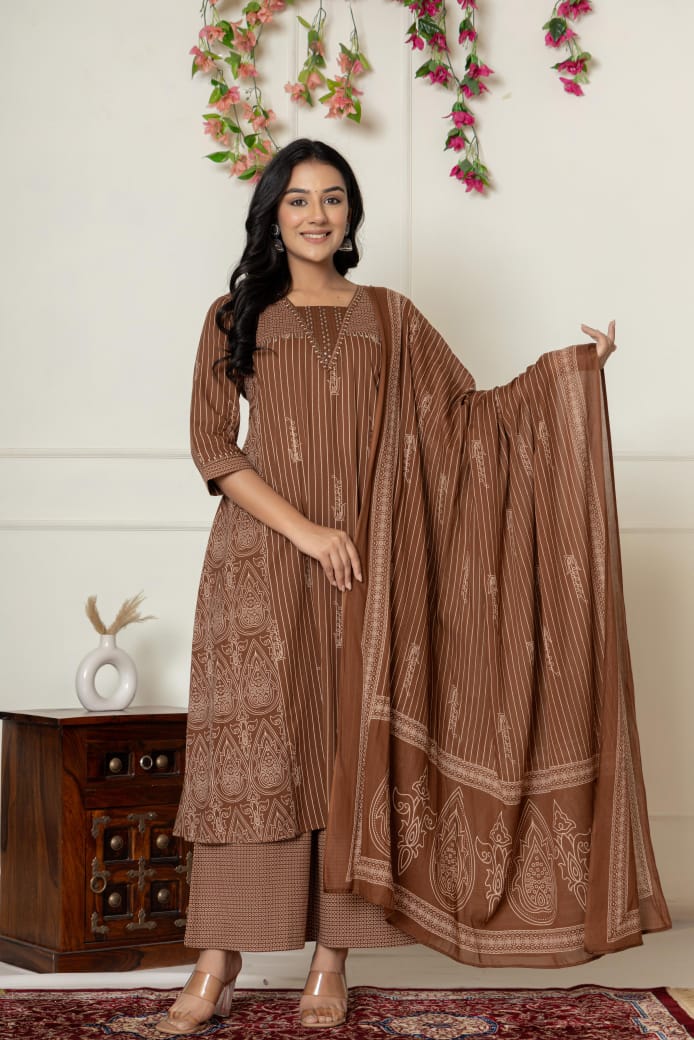 Cotton Brown 3pc Set