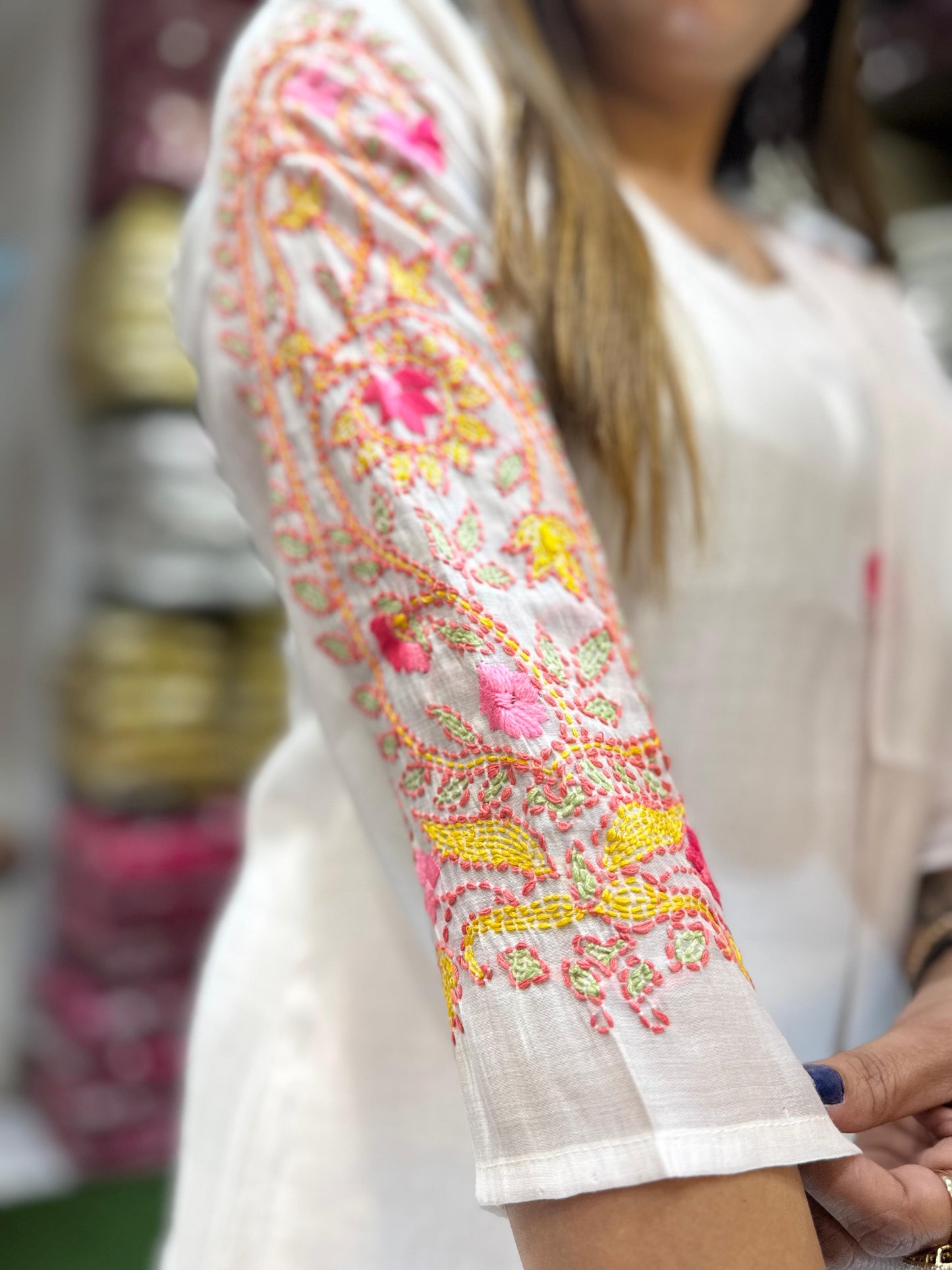 Mull Chanderi Off White 3pc Set