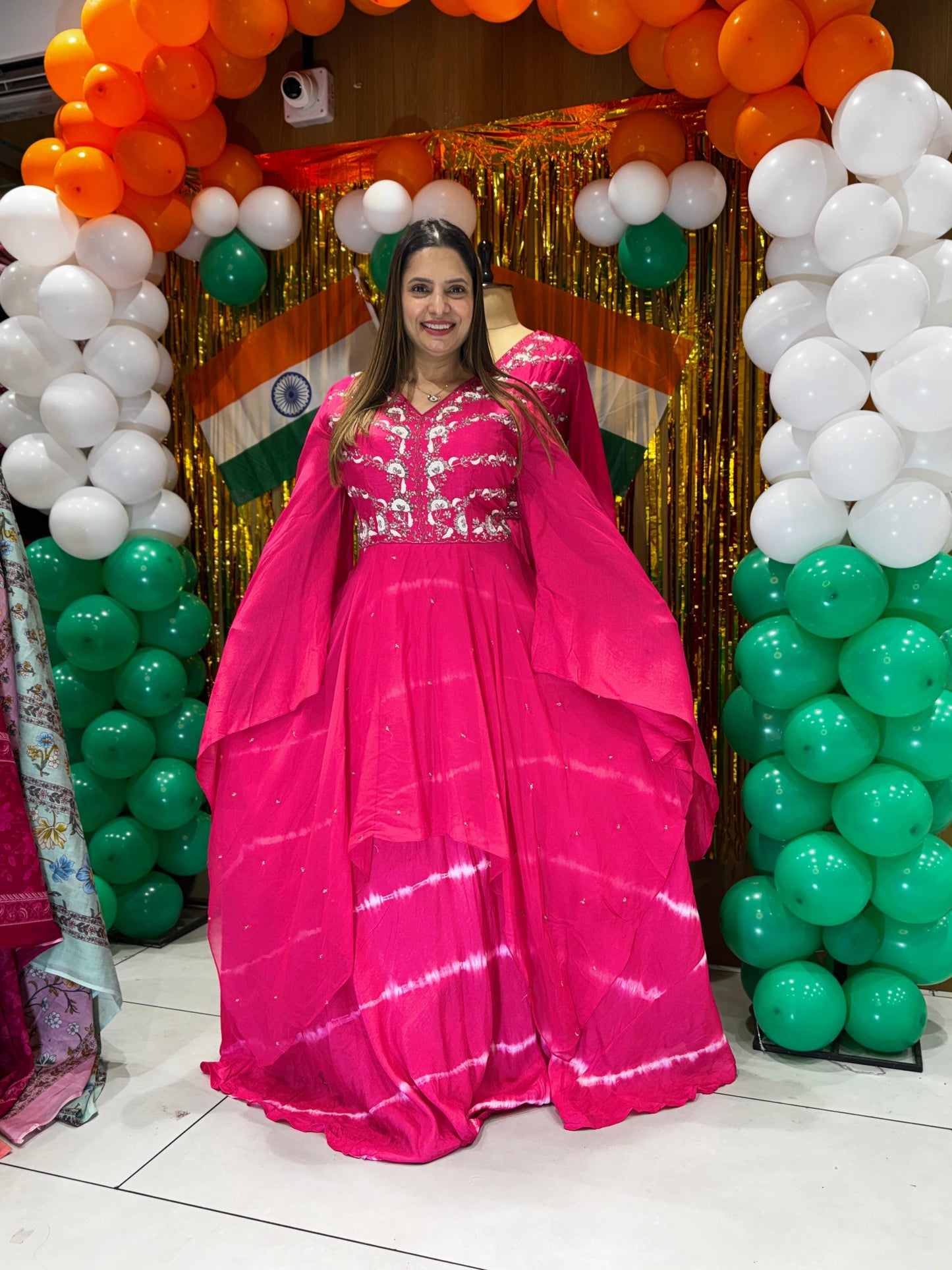 Dola Silk Rani Pink Gown