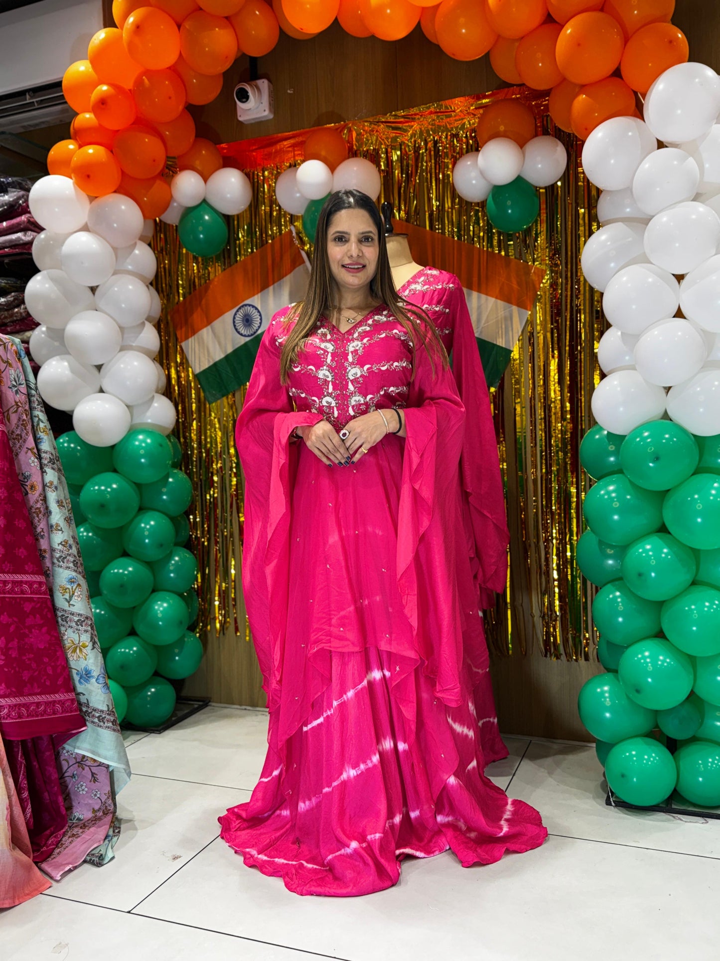 Dola Silk Rani Pink Gown