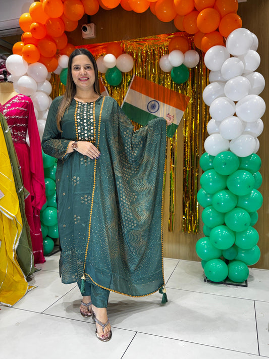 Muslin Dark Green 3pc Set