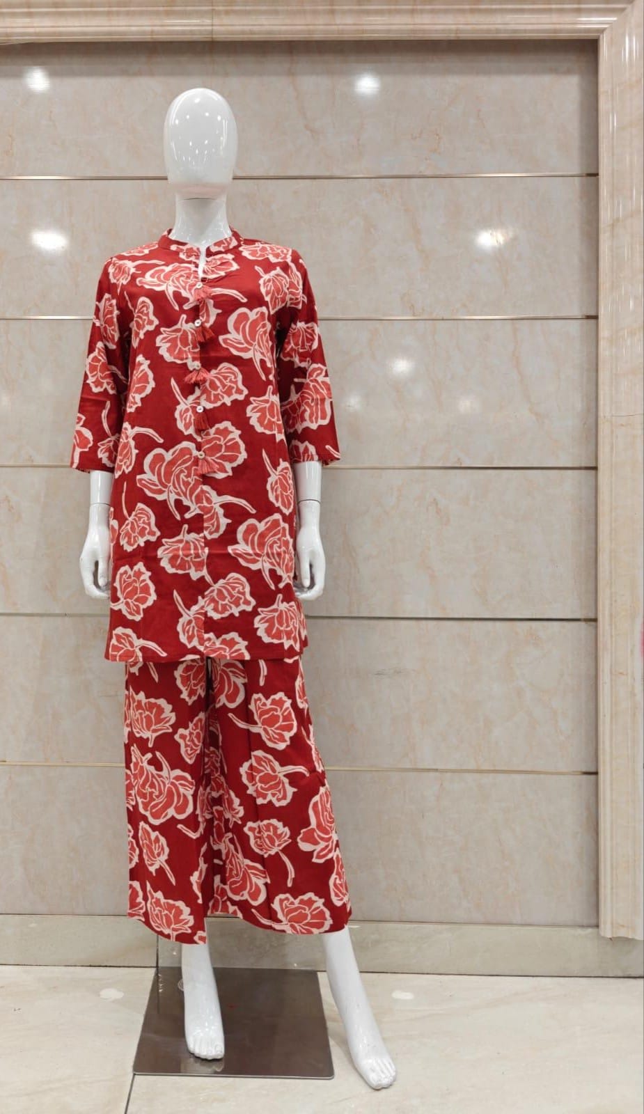 Cotton Maroon 2pc Set