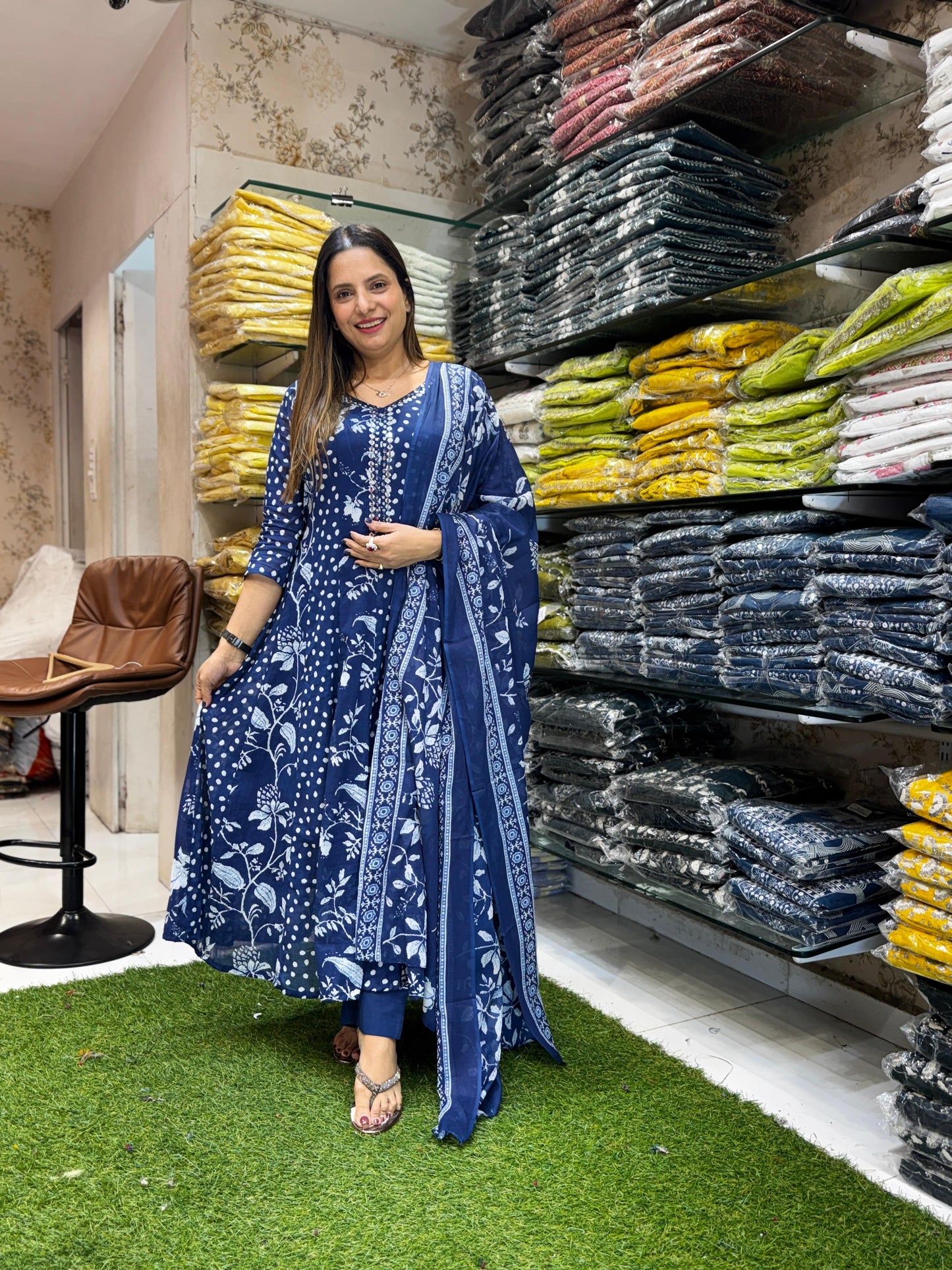 Mull Cotton Blue 3pc Set
