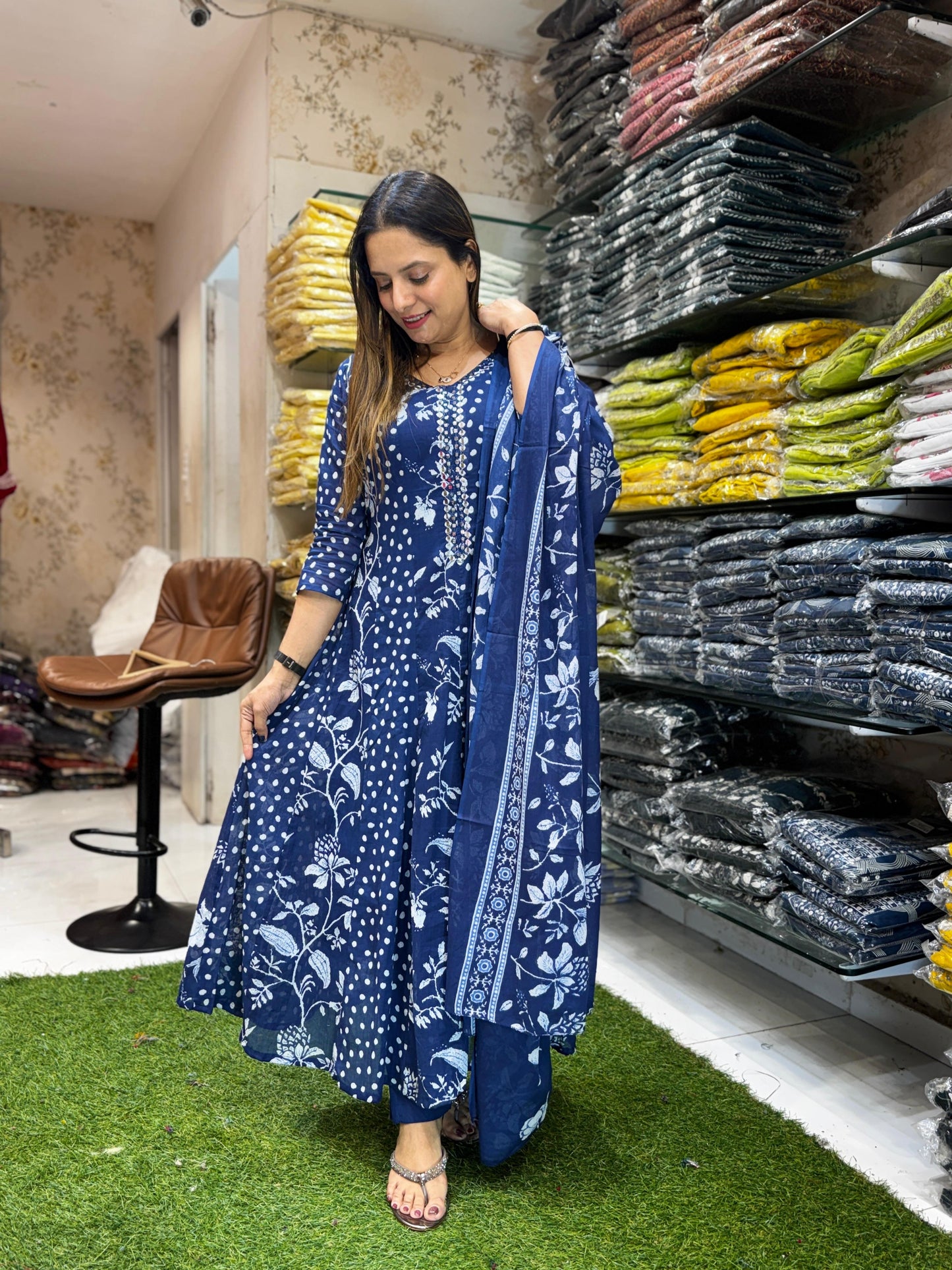 Mull Cotton Blue 3pc Set