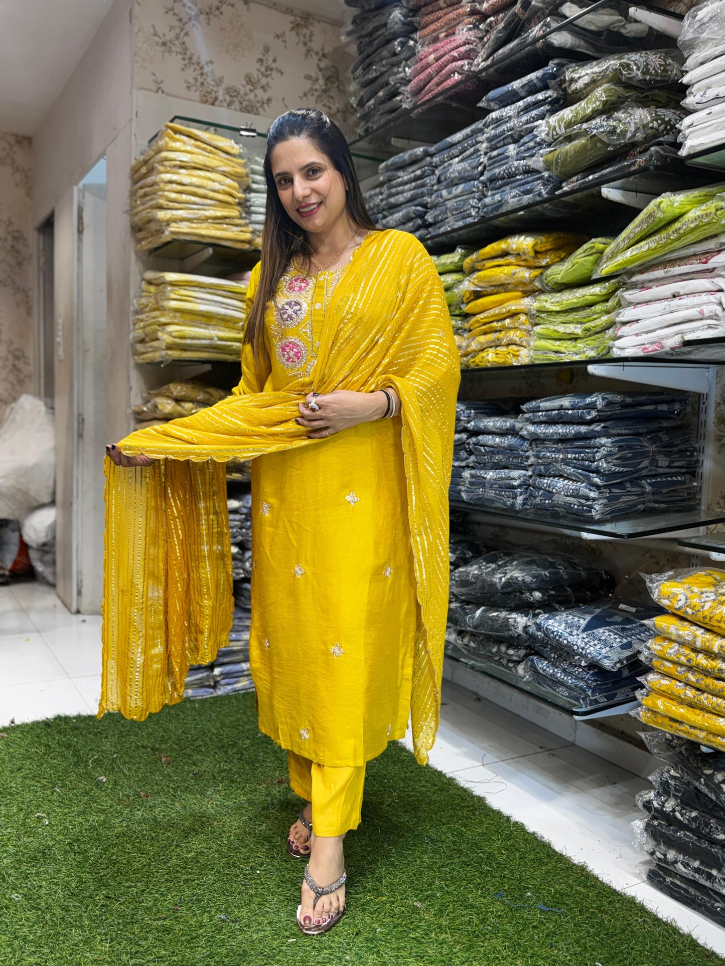 Dola Silk Yellow 3pc Set
