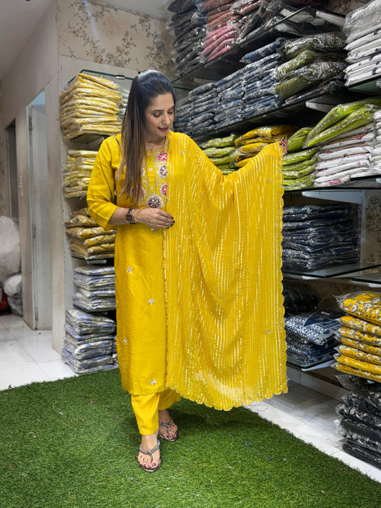 Dola Silk Yellow 3pc Set
