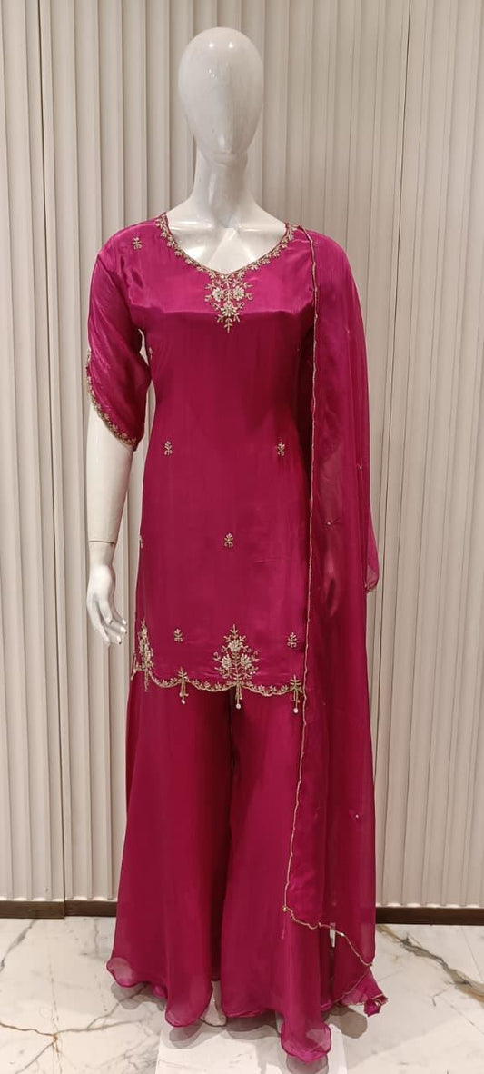 Habutai Organza Pink 3pc Set