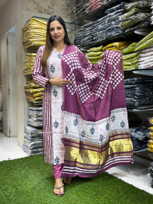 Gaji Silk Morph Purple 3pc Set