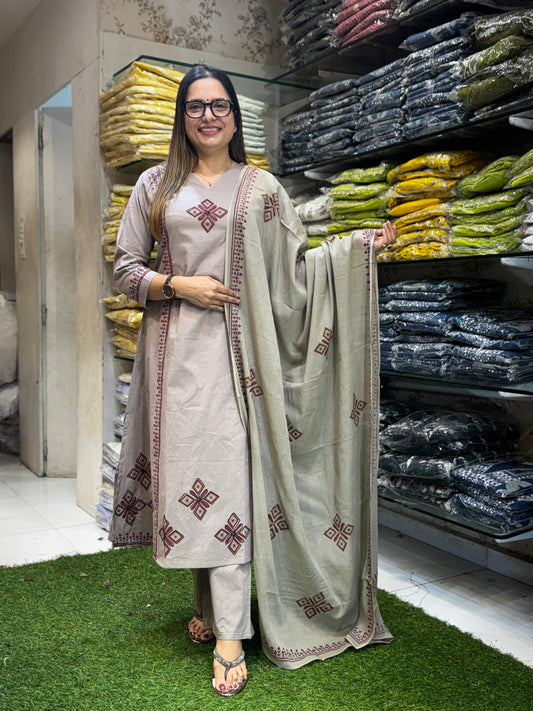 Slub Cotton Gray 3pc Set