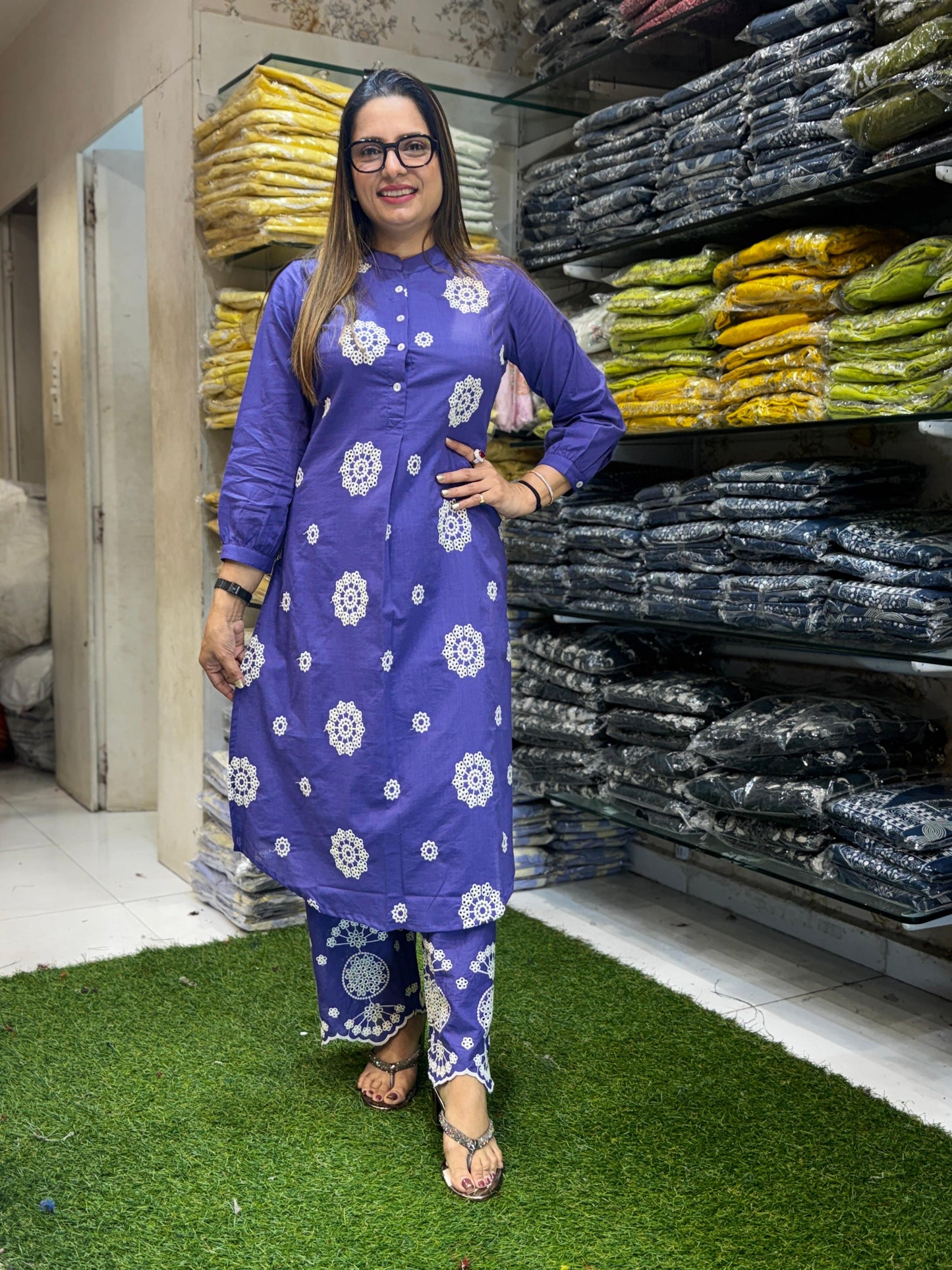 Slub Cotton Purple 2pc Set
