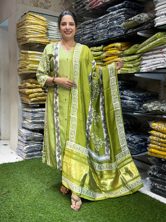 Gaji Silk Green 3pc Set