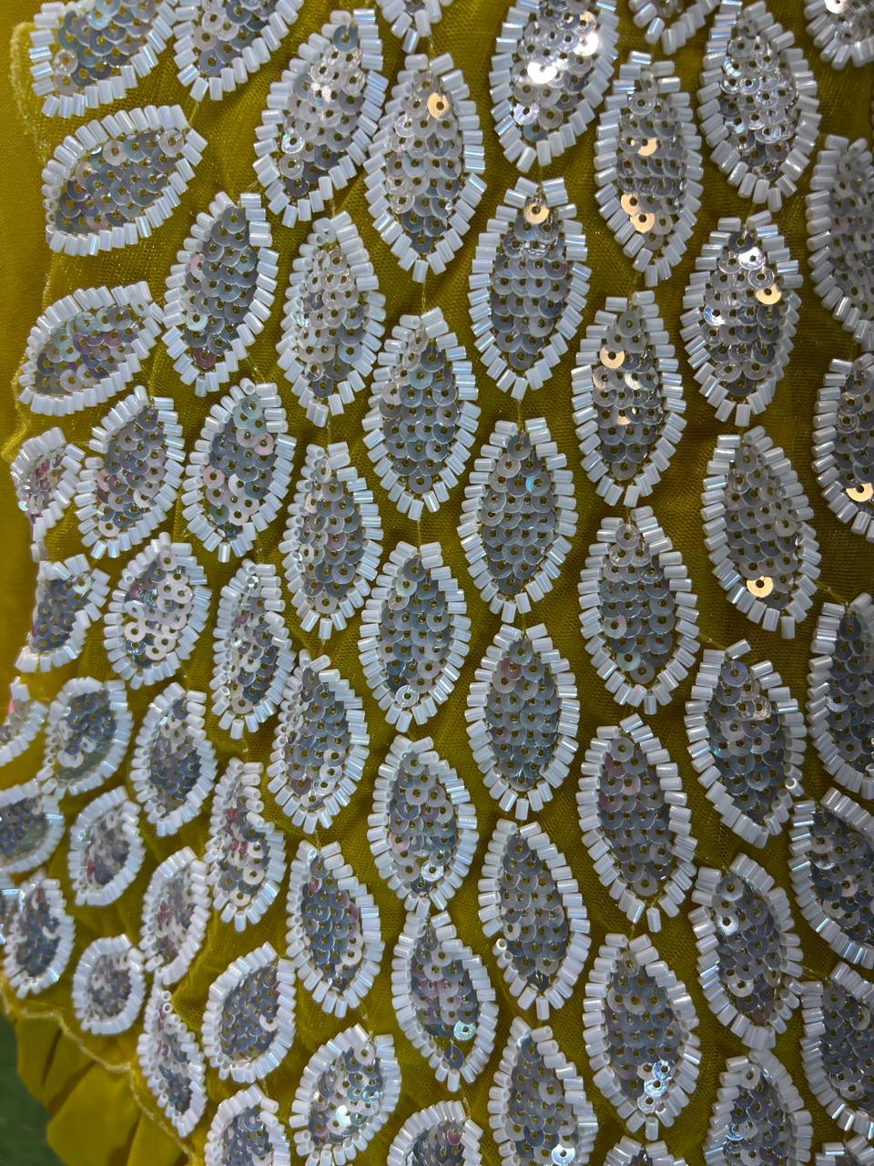 Georgette Yellow Drep Saree