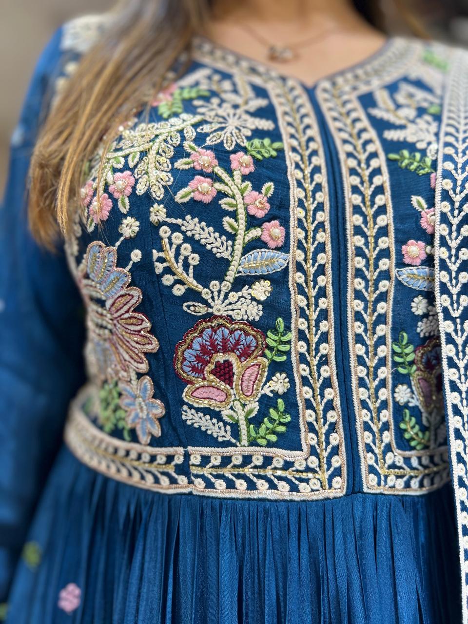 Chinon Teal Blue Gown