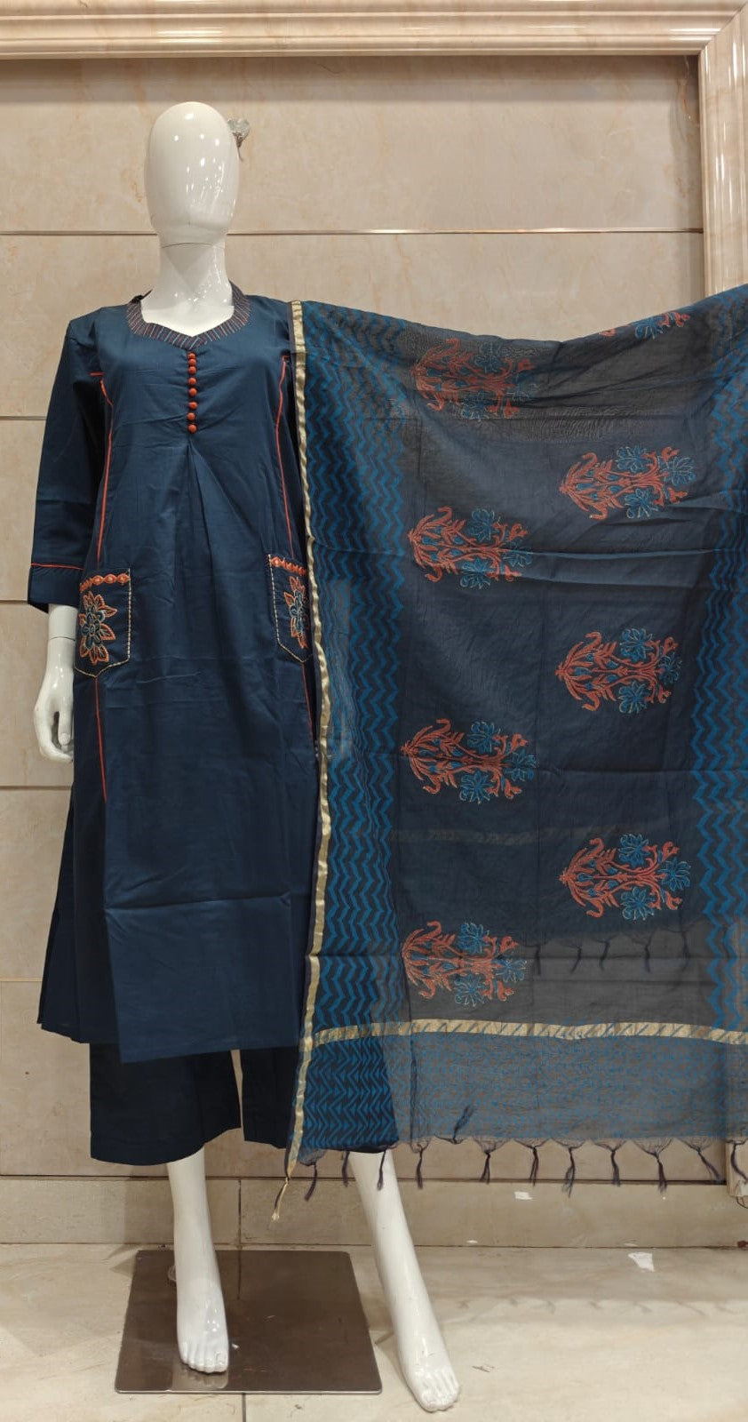 Cotton Blue 3pc Set