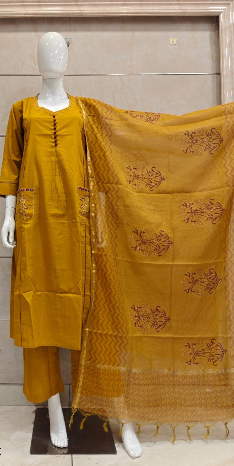 Cotton Yellow 3pc Set