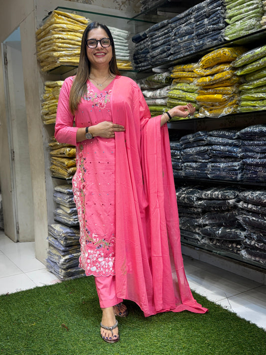 Doby Cotton Carrot Pink 3pc Set