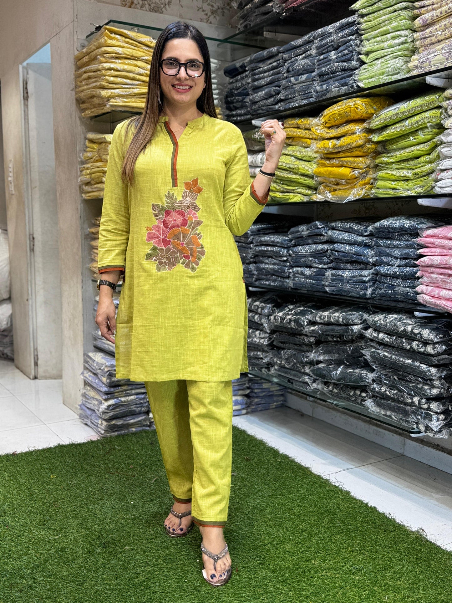 Linen Cotton Green 2pc Set