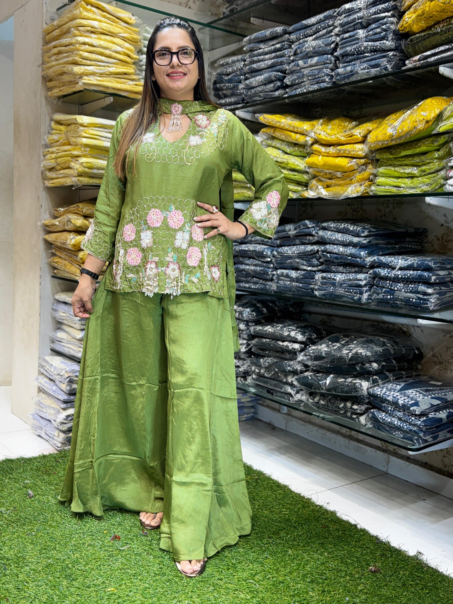 Dola Silk Green 3pc Set