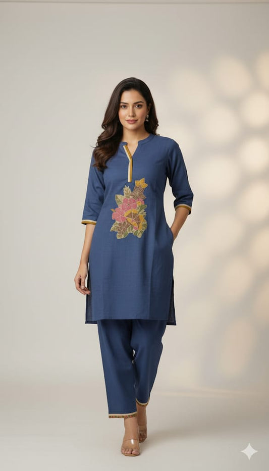 Linen Cotton Blue 2pc Set