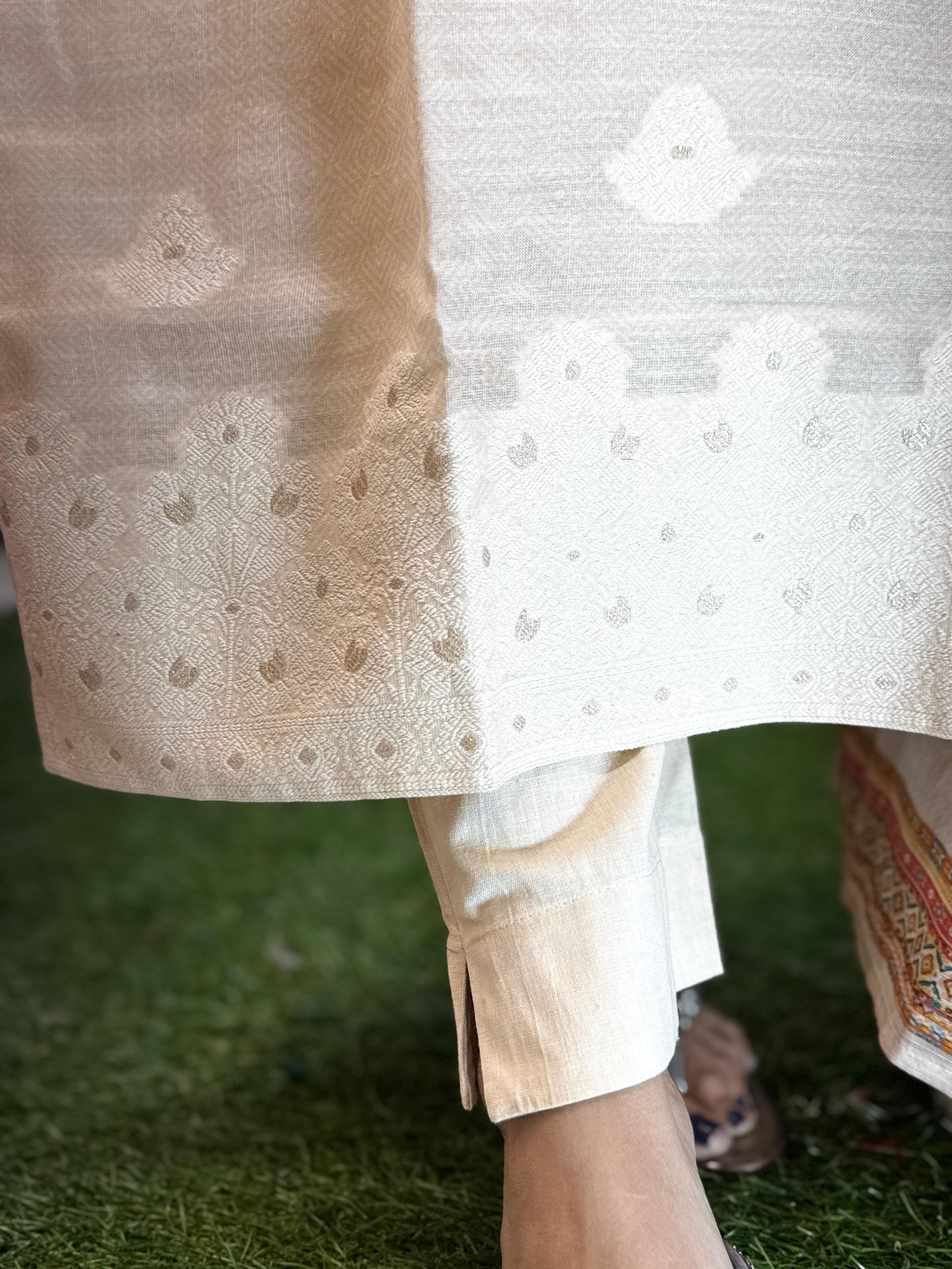 Linen Jamdani Light Peach 3pc Set