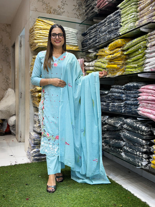 Doby Cotton Light Blue 3pc Set