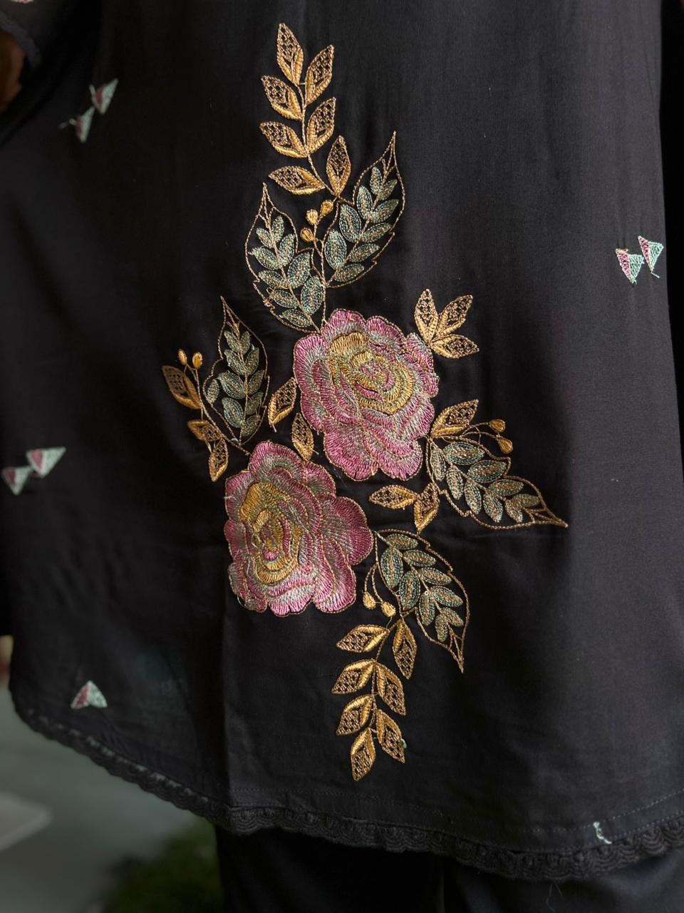 German Rayon Black 2pc Set